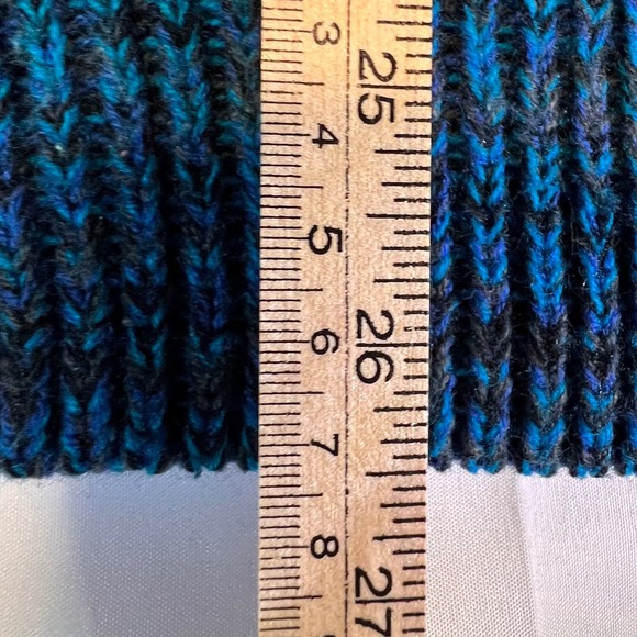 Michael Gerald Large Sweater Mens Blue Teal Marled Chunky Knit Vintage 90s Korea - Picture 2 of 6